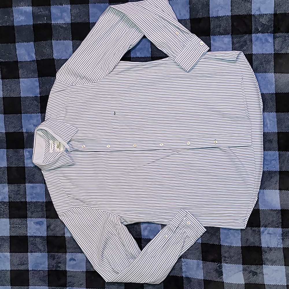 Y2k. Lacoste. 💯 Cotton button-up. Modern fit. Men's size 42
